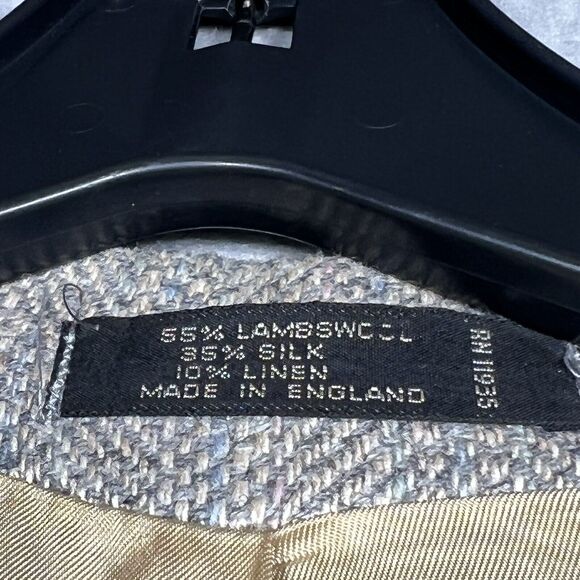 VTG Vittorio Rex Blazer Jacket Men’s 42R Beige Tweed Lambswool Front Two Button - Picture 9 of 10